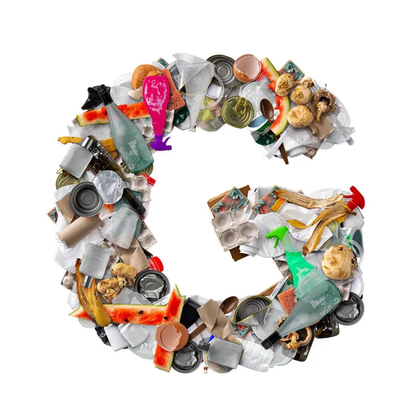Letter G made of trash — Stock Photo, Image