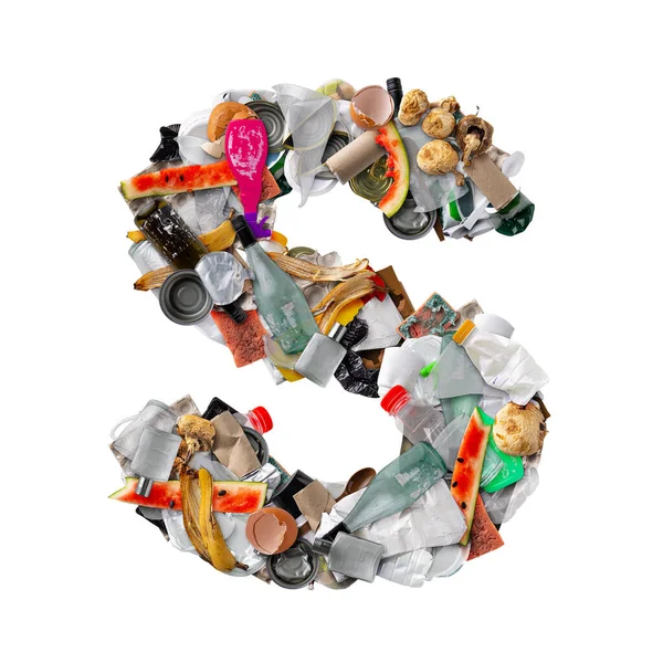 Letter S made of trash — Stock Photo, Image