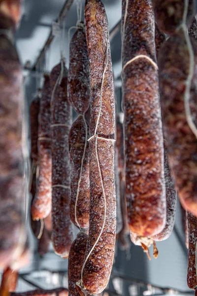 Salami in warehouse — Stock Photo, Image