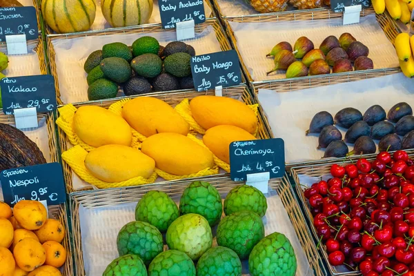 Frutas Exóticas Venta Mercado Munich Alemania —  Fotos de Stock