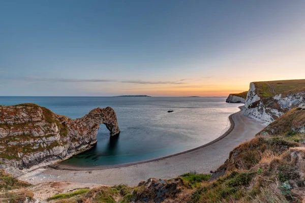 Durdle Deur Jurassic Coast Dorset Engeland Bij Zonsondergang — Stockfoto
