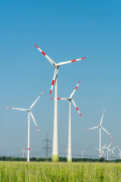 Вітряні Генератори Енергії Широко Відкриті Краєвид Німеччині — стокове фото
