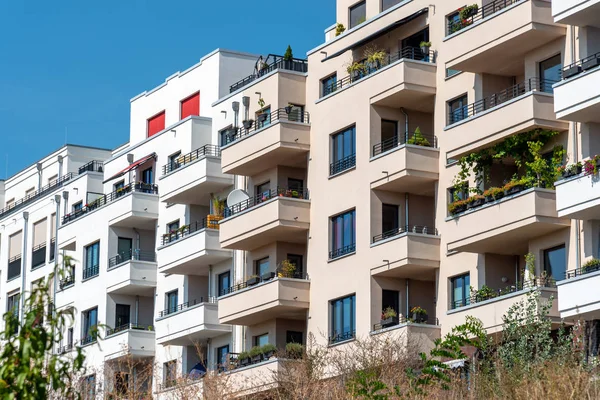 Homlokzat Néhány Modern Apartman Buidlings Látott Berlin Németország — Stock Fotó