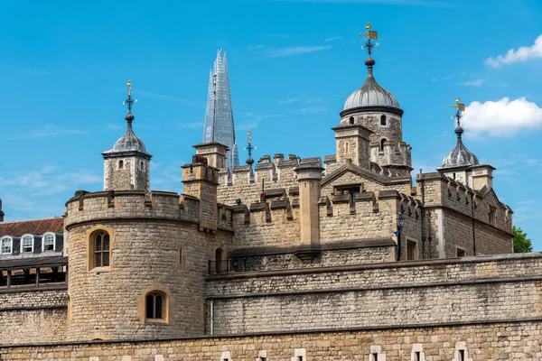 Dettaglio Della Torre Londra Una Giornata Sole Con Uno Dei — Foto Stock