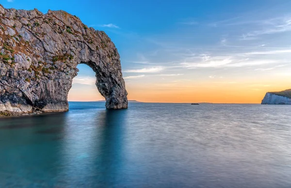 Durdle Door Bij Jurassic Coast Dorset Zonsondergang — Stockfoto