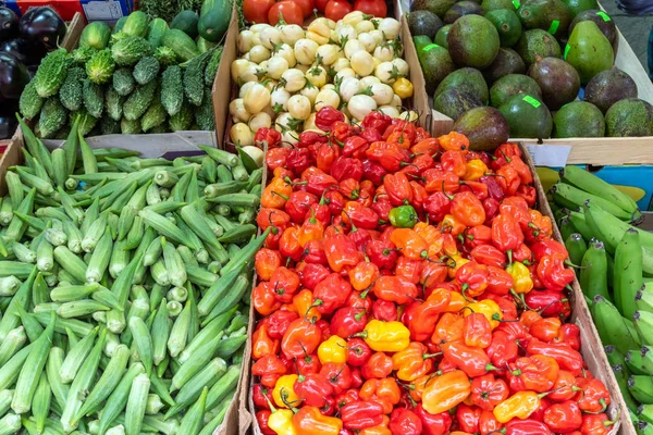 Mini Paprika Augurken Erwten Een Markt Koop — Stockfoto