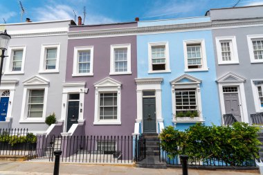 Renkli satır Notting Hill, Londra gördüm evler