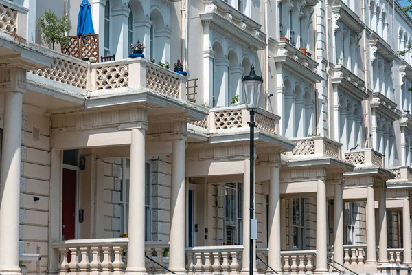 Casas Geminadas Britânicas Tradicionais Vistas Notting Hill Londres — Fotografia de Stock