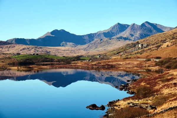 Mount Snowdon Und Llynnau See Snowdonia Nationalpark Wales — Stockfoto