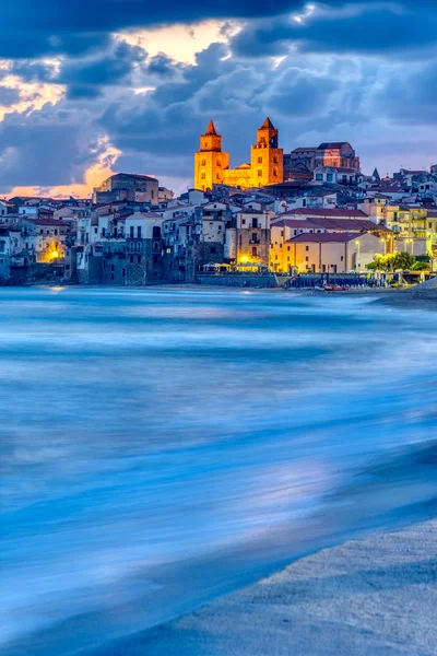 Beautiful Cefalu North Coast Sicily Sunrise — Stock Photo, Image