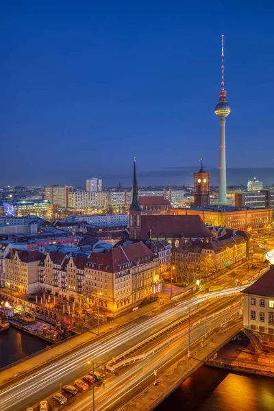 Nicolaiviertel Berlin Alexanderplatz Świcie — Zdjęcie stockowe