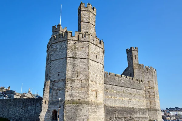 Kasteel Caernarfon Noord Wales Een Zonnige Dag — Stockfoto