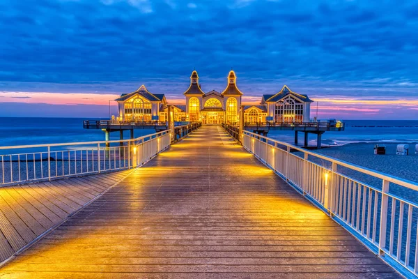 Beautiful Sea Pier Sellin Ruegen Island Sunrise — Stock Photo, Image