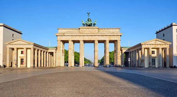 Panorama Över Brandenburger Tor Berlin Tidigt Morgonen — Stockfoto