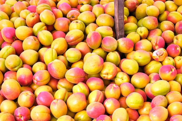 Mucchio Prugne Gialle Vendita Mercato — Foto Stock