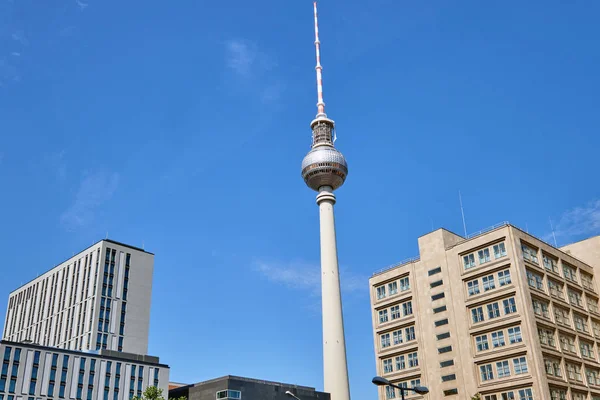 Television Tower Berlins Most Famous Landmark Sunny Day — Stock Photo, Image