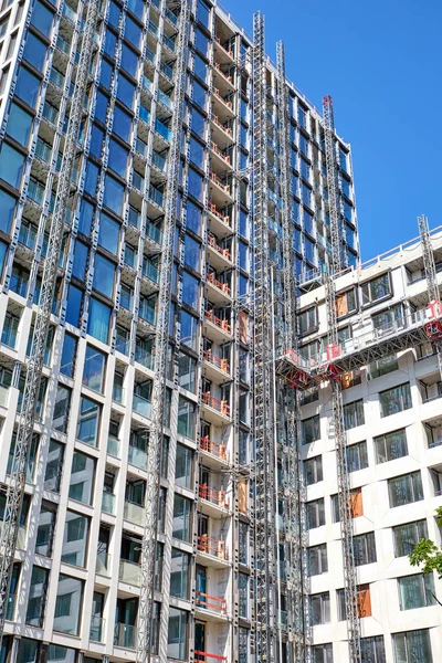 Construcción Edificio Apartamentos Gran Altura Visto Berlín Alemania — Foto de Stock