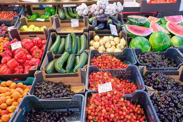 Fruits Légumes Vendre Sur Marché Wroclaw Pologne — Photo