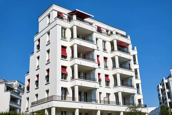 Modern White Apartment House Prenzlauer Berg District Berlin — Stock Photo, Image