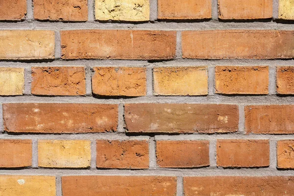 Turuncu Tuğlalardan Yapılmış Bir Duvarın Arka Planı — Stok fotoğraf