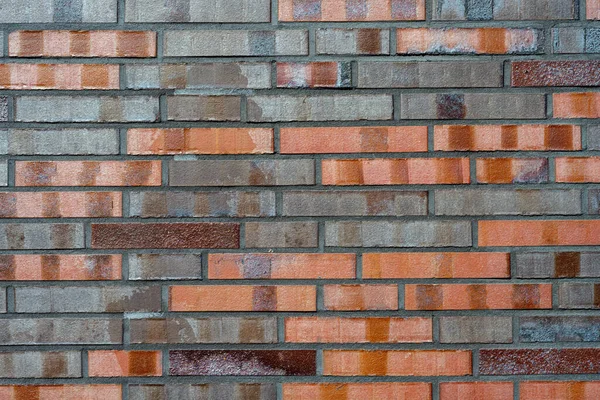 Fondo Una Pared Ladrillo Con Diferentes Tonos Rojo —  Fotos de Stock