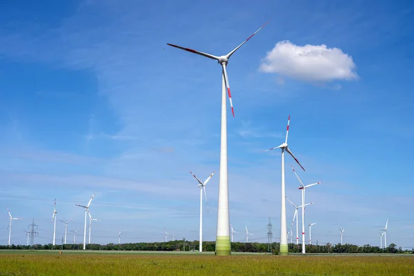 Turbinas Eólicas Modernas Vistas Alemania Rural — Foto de Stock