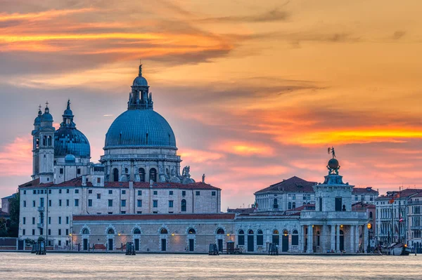 Basílica Santa Maria Della Salute Venecia Durante Atardecer Dramático — Foto de Stock