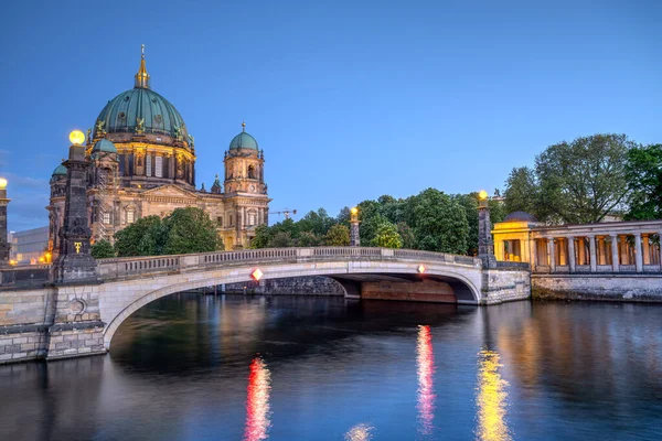 Cathédrale Berlin Île Musée Crépuscule — Photo