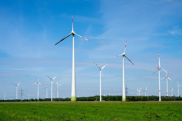 Modern Wind Turbines Rural Area Germany — Stock Photo, Image