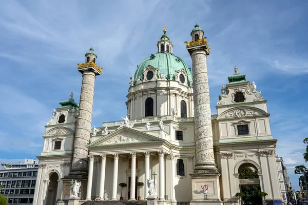 Krásný Karlskirche Vídni Rakousko Slunečného Dne — Stock fotografie