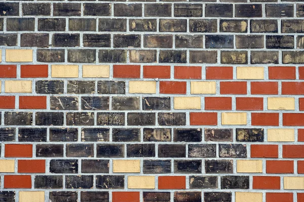 Background Black Red Beige Brick Wall — Stock Photo, Image