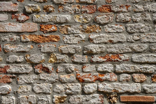 Background Weather Beaten Old Red Brick Wall — Stock Photo, Image