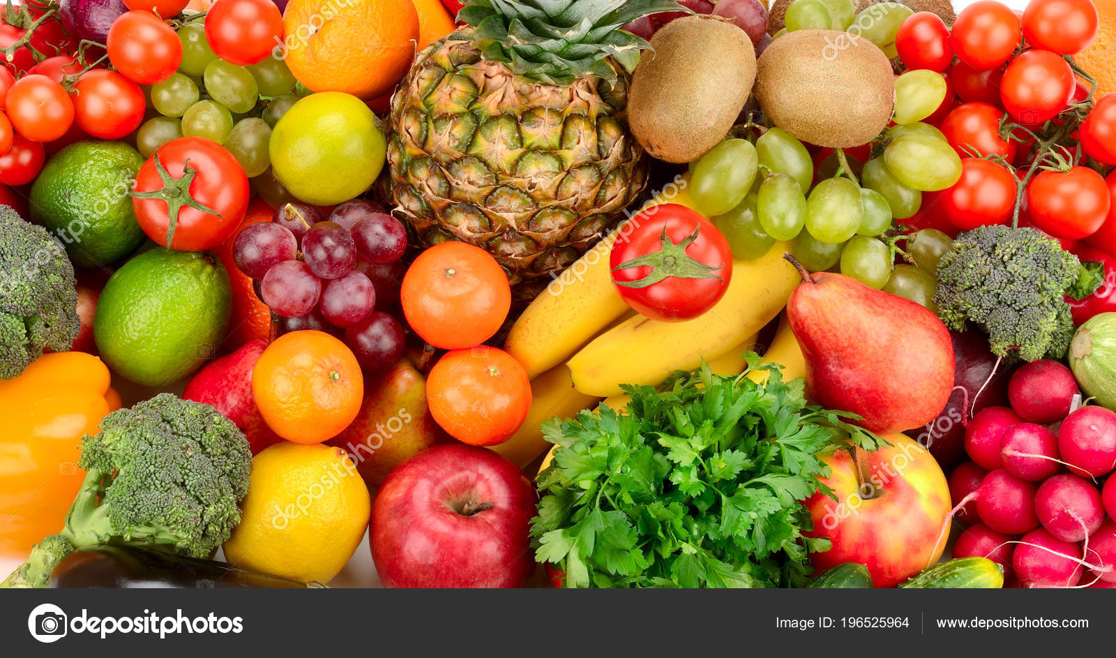 Collection Bright Fresh Fruits Vegetables Top View Stock Photo Image By C Serg64