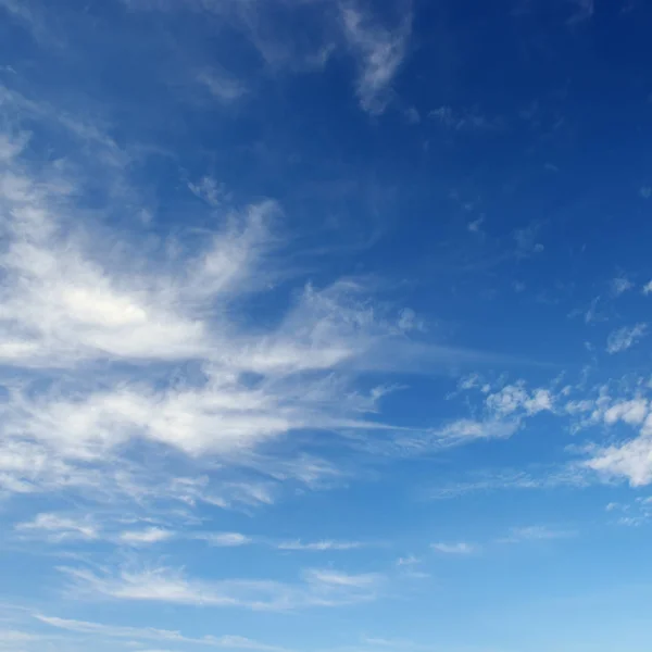 Witte Cirruswolken Tegen Donker Blauwe Hemel Achtergrond — Stockfoto