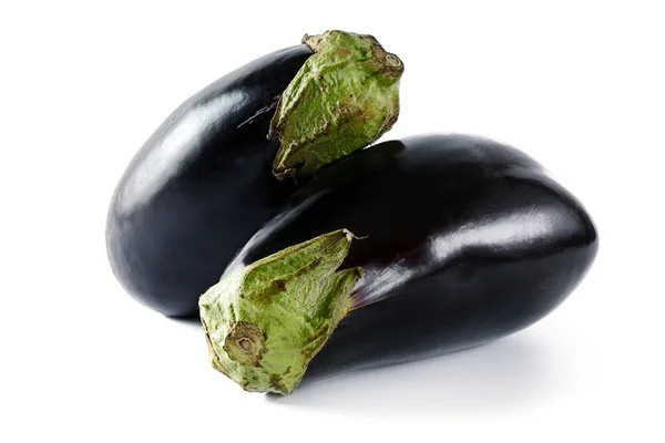 Aubergine Mature Isolée Sur Fond Blanc Aliments Sains — Photo