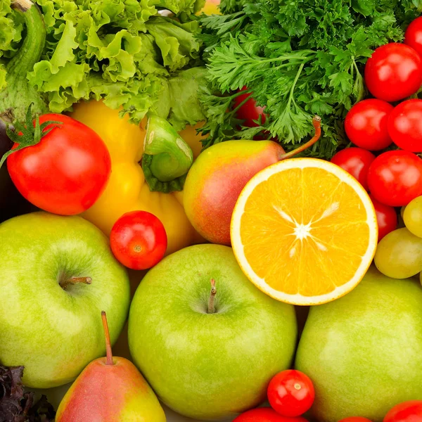 Pozadí Přírodního Čerstvého Ovoce Zeleniny Pohled Shora — Stock fotografie