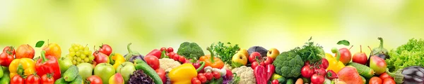 Panoramic wide photo healthy and useful vegetables and fruits is