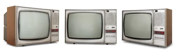 Set of old TVs isolated on white — Stock Photo, Image