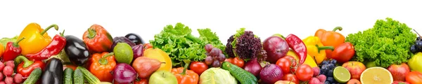 Panoramic collection fresh fruits and vegetables for skinali iso — Stock Photo, Image