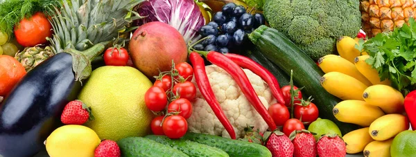 Bakgrund Från Naturliga Läckra Frukter Och Grönsaker — Stockfoto