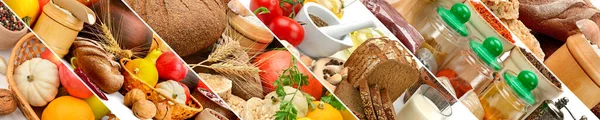 Panoramatické Foto Složky Potravin Pro Zdravý Životní Styl — Stock fotografie