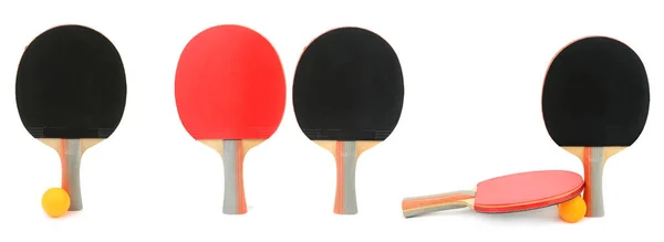 Set Racchette Ping Pong Isolate Bianco Formato Grande — Foto Stock