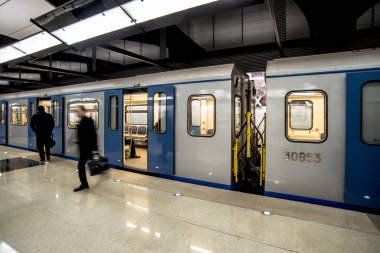 Moskova, Rusya - 20 Mayıs 2018 yeni Moskova metro istasyonu