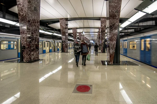 Moscow Russia May 2018 New Moscow Metro Station — Stock Photo, Image