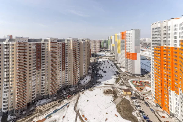 莫斯科住宅多层建筑全景图 — 图库照片