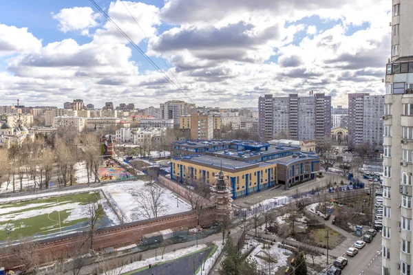 Panoramablick Auf Mehrstöckige Wohnhäuser Moskau — Stockfoto