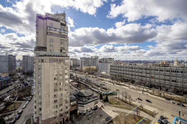 Panoramablick Auf Mehrstöckige Wohnhäuser Moskau — Stockfoto