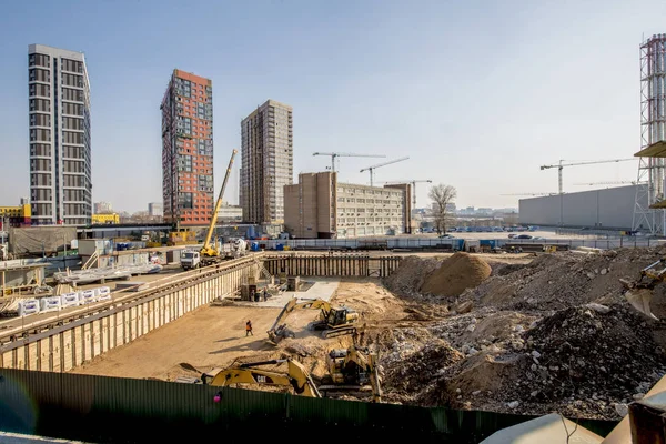 Bouw Van Een Nieuwe Moderne Woonwijk — Stockfoto