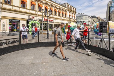Moskova, Rusya - 19 Haziran 2018 Moskova Merkezi hayranları kutlamak Dünya Kupası 2018