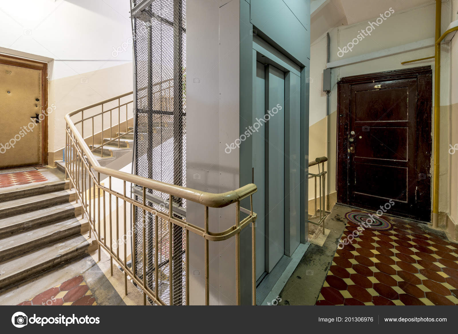Staircase Entrance Old Apartment House Stock Photo